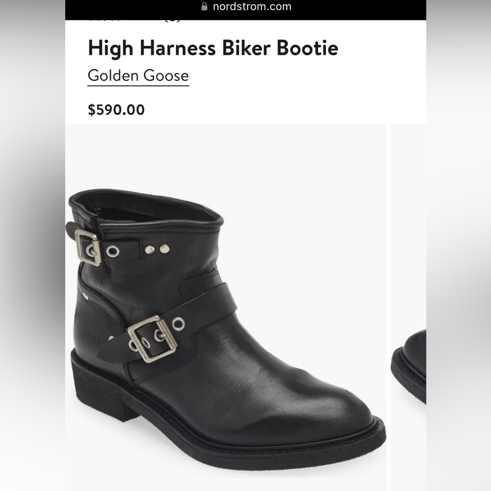 Golden Goose Black High Harness Biker Bootie